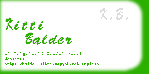 kitti balder business card